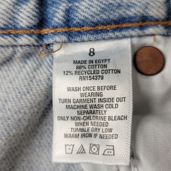 Aeropostale Jeans Women Size 8 32X32 90s Baggy Destroyed Light Wash Cotton New - Picture 6 of 11